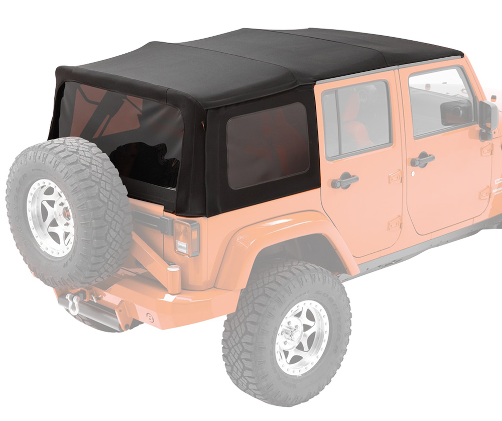 ~(20 lbs. 32X12X12)~ Jeep 07-09 Wrangler 2-Door; No doors included Replace-A-Top Black Twill
