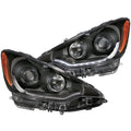 1213 PRIUS C PROJECTOR HEADLIGHTS W/ PLANK STYLE DESIGN BLACK CLEAR
