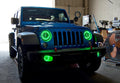 Oracle 07-17 Jeep Wrangler Surface Mount LED Headlight Halo Kit - Green