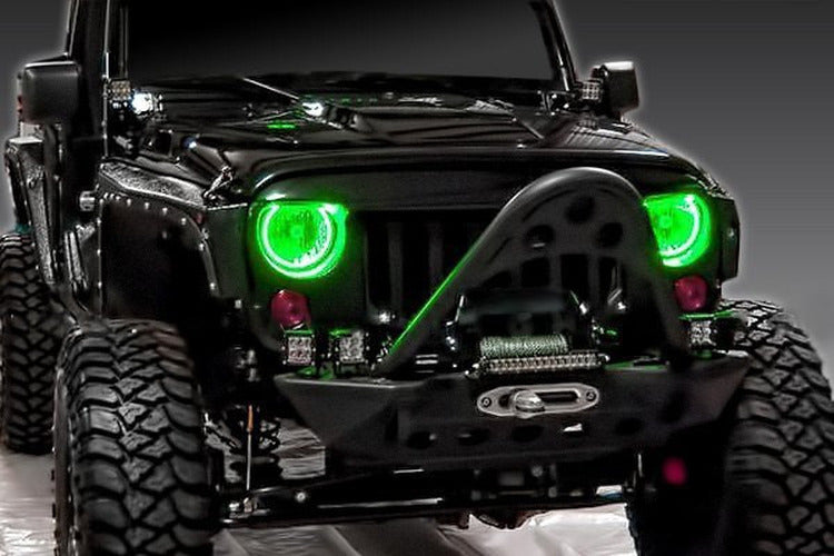 Oracle Lighting 97-06 Jeep Wrangler TJ Pre-Assembled LED Halo Headlights -Red