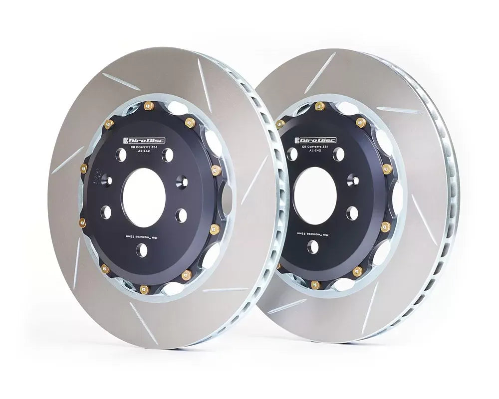 GiroDisc 2020+ Chevrolet Corvette Z51 (C8) Zinc Plated Slotted Rear Rotors