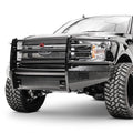 1820 F150 BLACK STEEL FULL GRILL GUARD W/ TOW HOOKS