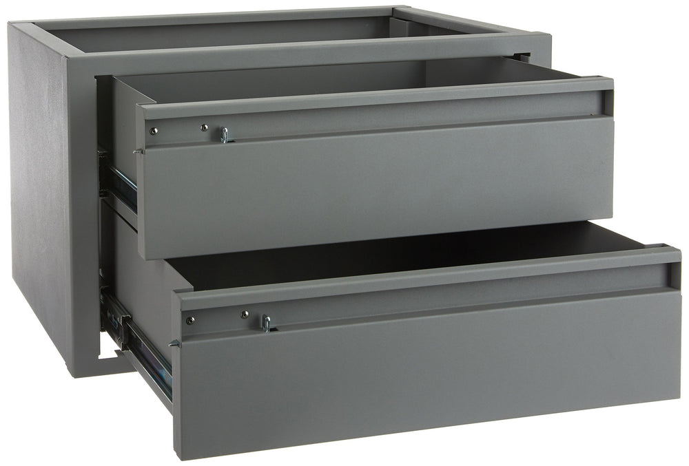 STEEL 2 DRAWER CABINET 20 W X 12 H X 13.5 D SHELF ACCESSORIES GREY