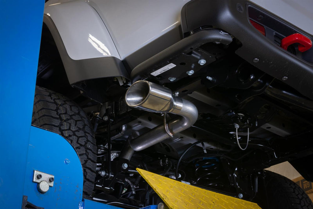 ~(50 lbs. 60X12X12)~ Cat-Back Exhaust System 2020 Jeep JT Gladiator Single side exit 2.5 in Intermediate And Tail Pipe Street Pro Mufflers/Hardware Incl black Tip Incl Pypes Exhaust