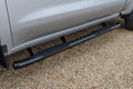 19C SILV/SIERRA 1500/2500/3500 DOUBLE CAB 4IN OE STYLE CURVED BLACK OVAL STEP BARS
