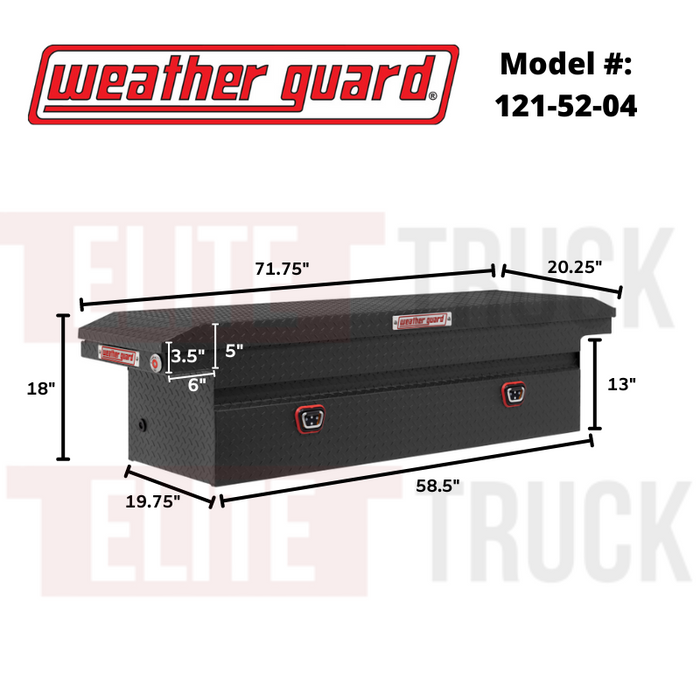 SADDLE BOX ALUM FULL LOW PROFILE TEXTURED MATTE BLK 10.2 CU FT