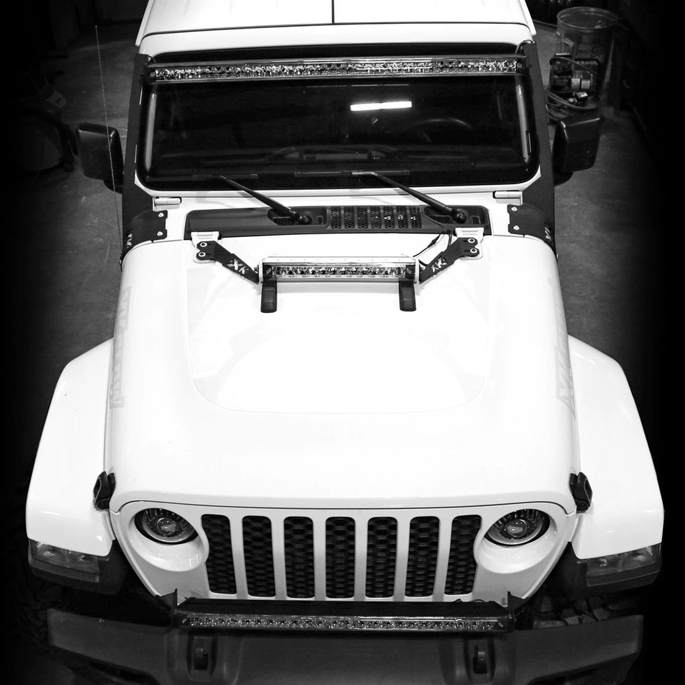 XK Glow Jeep JK Hood 20In Light Bar Bracket Kit