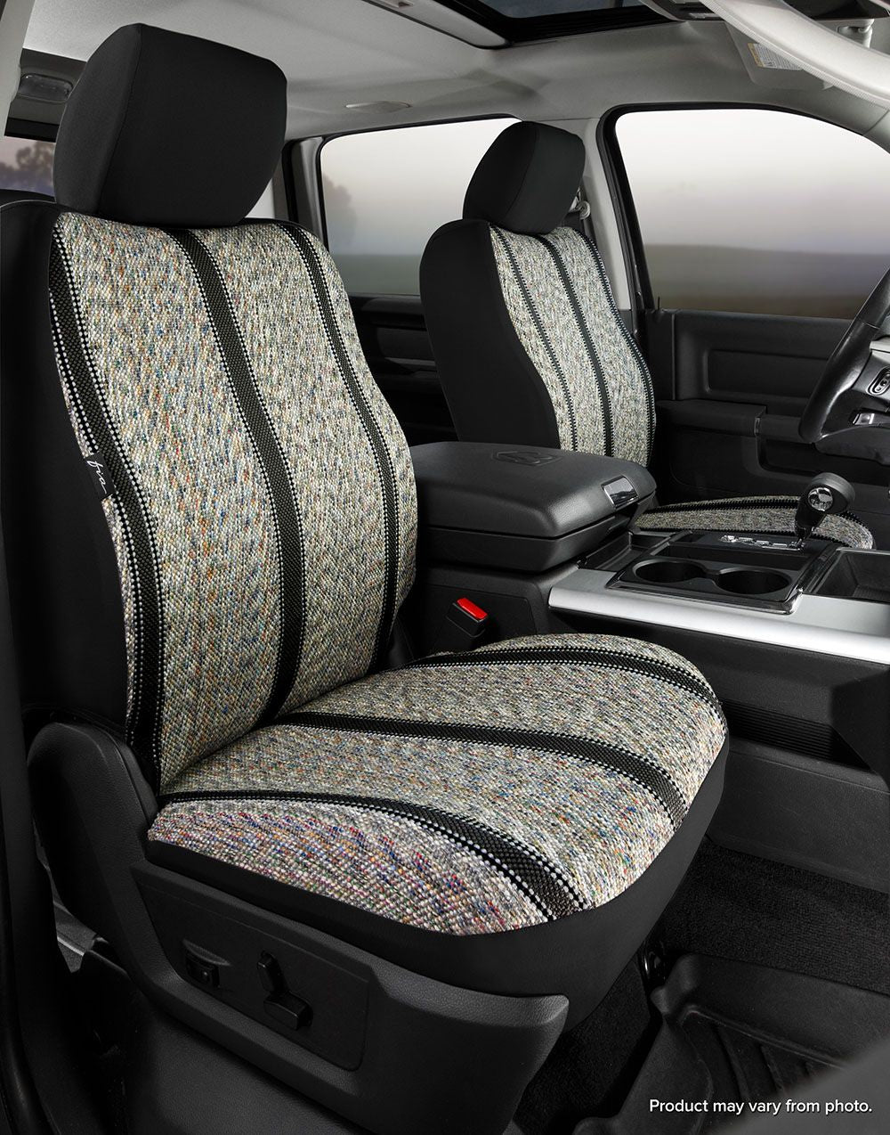 1013 SILVERADO/SIERRA TR FRONT BUCKET SEAT COVER BLACK