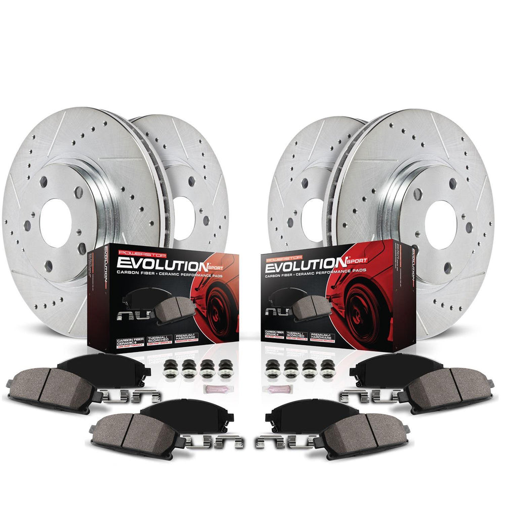 Power Stop 19-21 Volvo XC40 Front & Rear Z23 Evolution Sport Coated Brake Kit