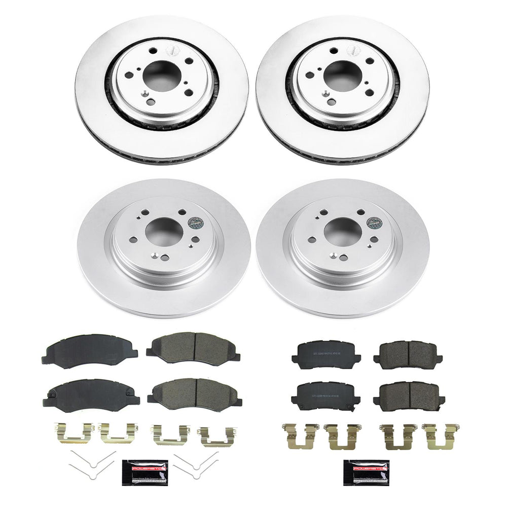 Power Stop 2021 Honda Odyssey Front & Rear Z17 Evolution Coated Brake Kit