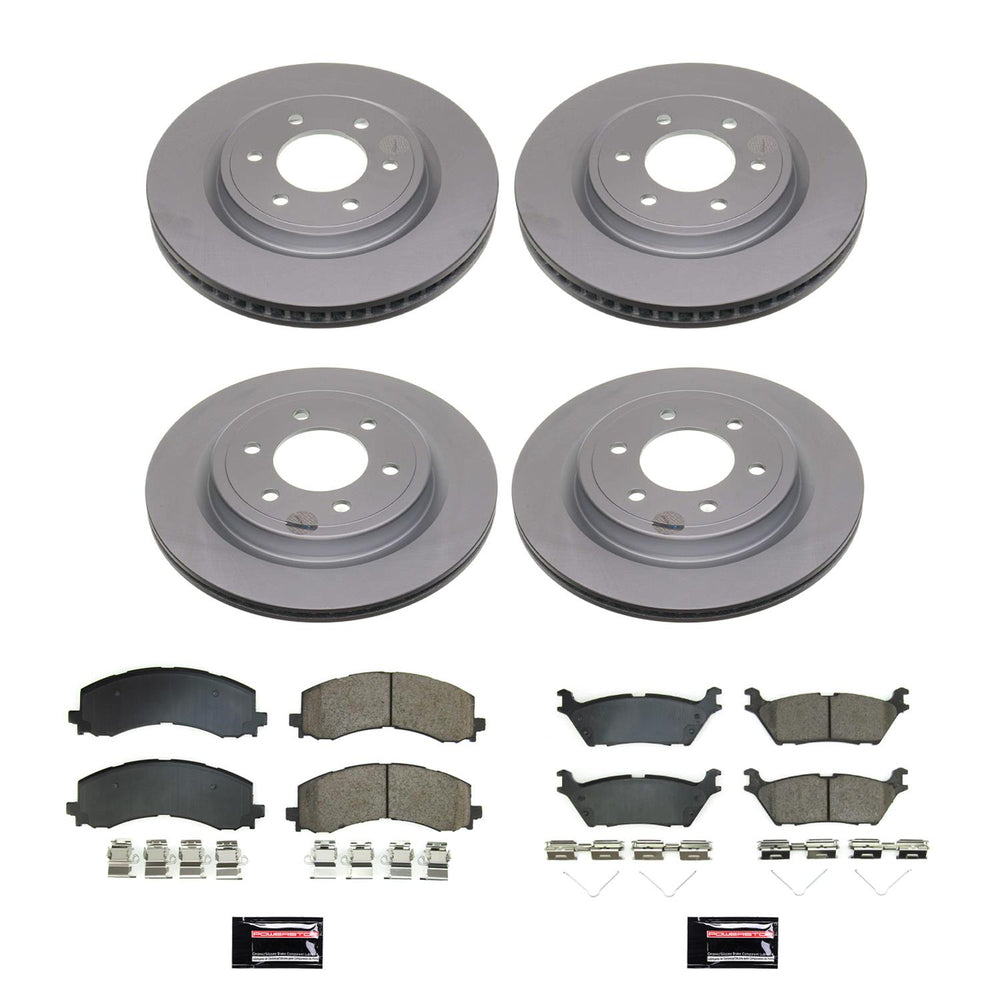 Power Stop 2022 Ford Expedition Front and Rear Z17 Coated Brake Kit