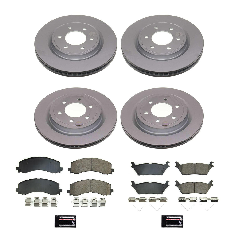 Power Stop 21-22 Ford F-150 Front and Rear Z17 Coated Brake Kit