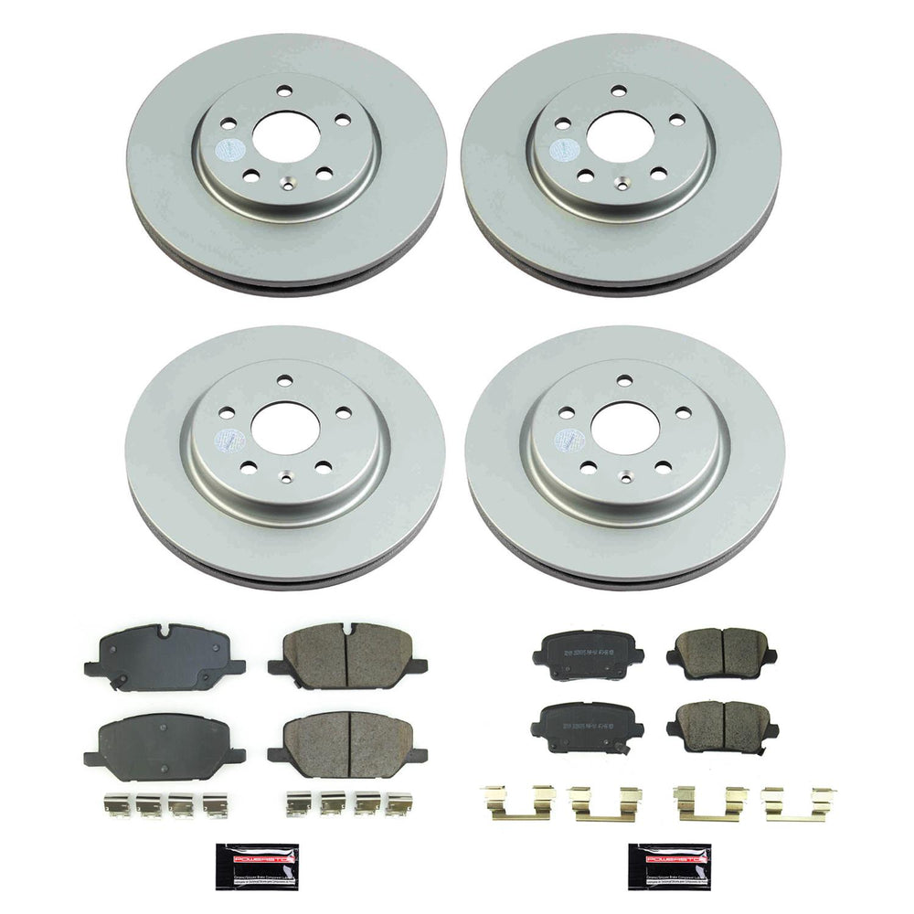 Power Stop 20-21 Cadillac XT4 Front and Rear Z17 Coated Brake Kit