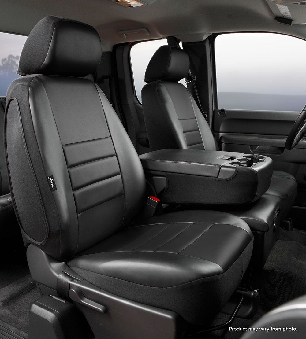 0916 F150/1116 F250/F350/F450/F550 SUPER DUTY SL FRONT BUCKET SEAT COVER BLK/BLK
