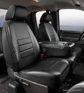 0916 F150/1116 F250/F350/F450/F550 SUPER DUTY SL FRONT BUCKET SEAT COVER BLK/BLK