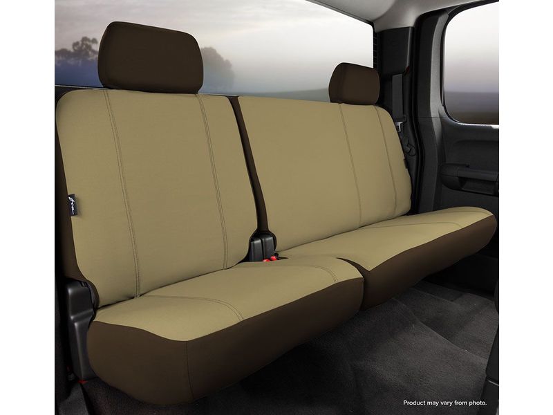 1421 TUNDRA SEAT PROTECTOR CUSTOM SEAT COVER REAR SPLIT SEAT 60/40 TAUPE
