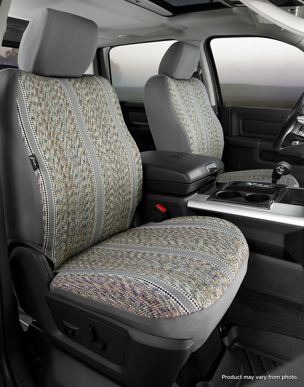 0209 TRAILBLAZER/ENVOY TR FRONT BUCKET H/REST & BUILTIN BELTS SEAT COVER GRAY