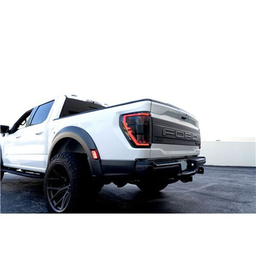 Ford F150 RAPTOR 21-23 (Replaces OEM LED Style Tail Lights w/ Blind Spot Warning System) OLED TAIL LIGHTS - Smoked Lens