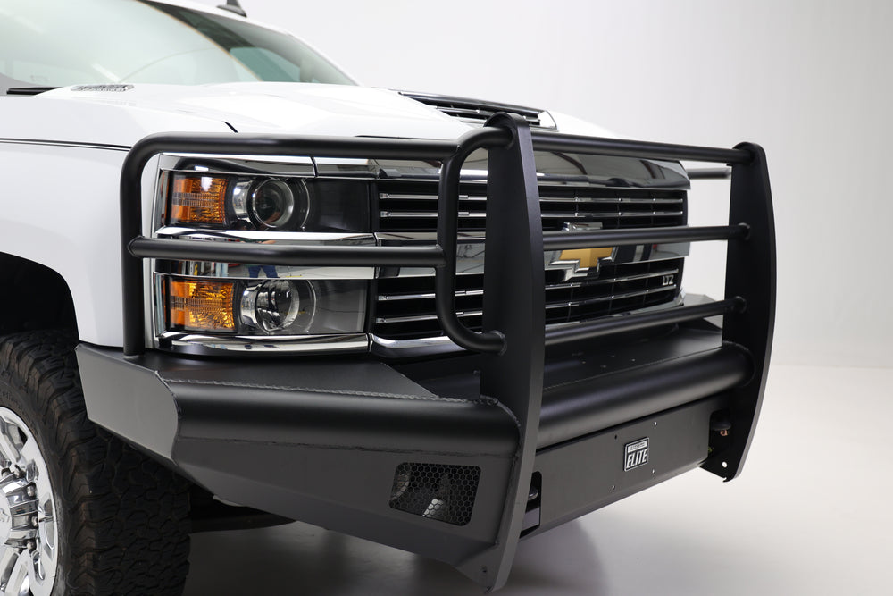 1519 SILVERADO 2500/3500 FRONT ELITE RANCH BUMPER W/ NO GUARD W/ TOW HOOKS MATTE