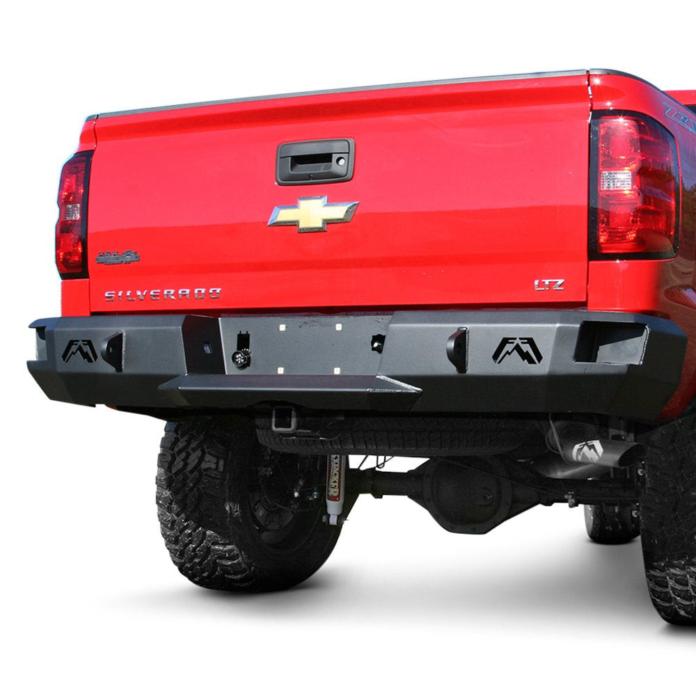 0713 SILVERADO/SIERRA 1500 PREMIUM REAR BUMPER MATTE BLACK