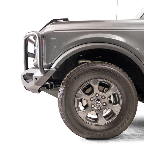21C BRONCO MATRIX FRONT BUMPER W/ FULL GRILL GUARD BARE STEEL