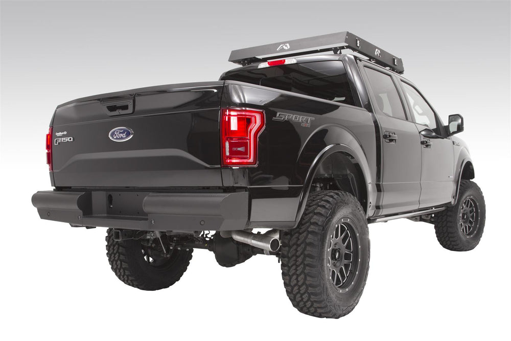 0914 F150 REAR ELITE RANCH BUMPER MATTE BLACK
