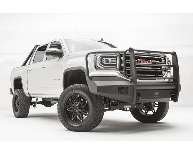 1618 SIERRA 1500 BS ELITE FULL GRILL GUARD W/ TOW HOOKS MATTE BLACK