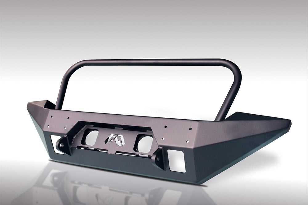 0718 WRANGLER JK FMJ FULL WIDTH WINCH BUMPER WITH GRILL GUARD MATTE BLACK