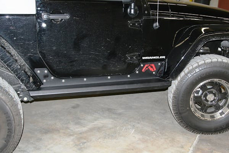 0718 JEEP JK 2 DOOR UNLIMITED ROCK SLIDERS MATTE BLACK
