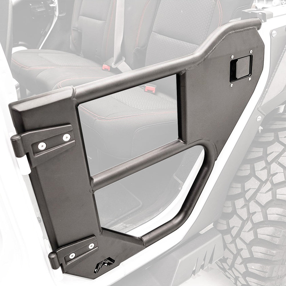 Jeep JL Rear Half Tube Doors Bare; Gladiator JT Rear Half Tube Doors Bare Steel