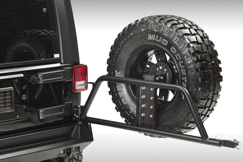 0718 JEEP JK OFF THE DOOR TIRE CARRIER BARE STEEL (NEEDS BASE BUMPER)
