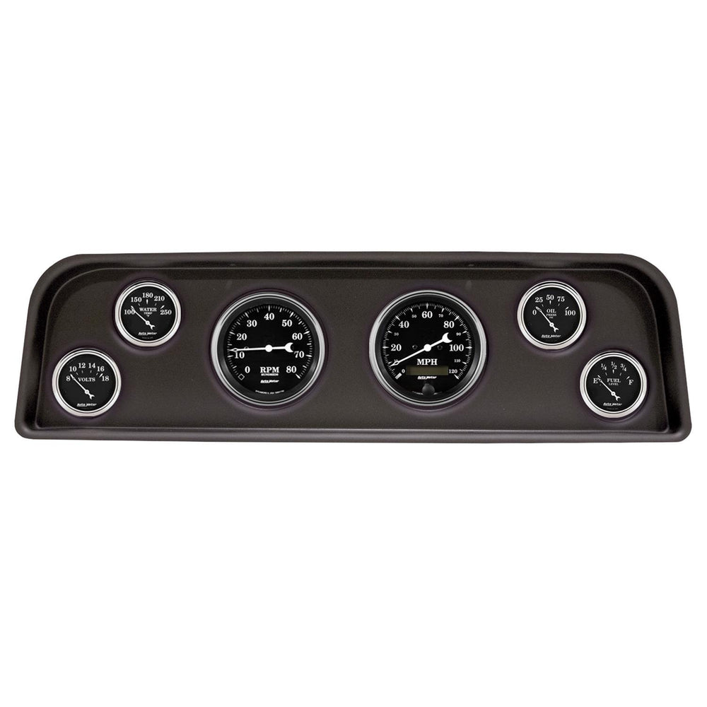 DIRECT FIT DASH KIT (3 3 8in x2 2 1 16in x4) GMC TRUCK C K SUBURBAN 60-66 OLD TYME BLACK