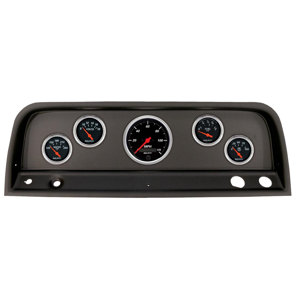 DIRECT FIT DASH KIT (3 3 8in X1 2 1 16in X4) CHEVROLET TRUCK 64-66 DESIGNER BLACK