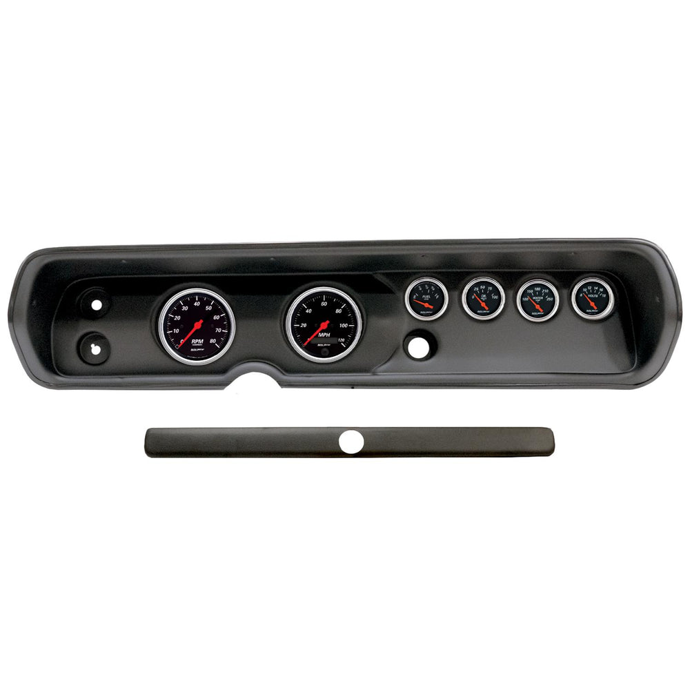 DIRECT FIT DASH KIT (3 3 8in X2 2 1 16in X4) CHEVY CHEVELLE 64-65 DESIGNER BLACK