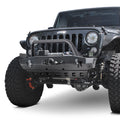 ~(81 lbs. 52X24X12)~ WJ2 Stubby Front Bumper w/Bull Bar Textured Black Wrangler JK 2007-2018