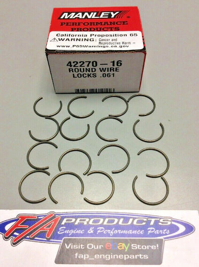 Manley Ford 4.6L/5.4L Sport Compact .061in Round Wire Wrist Pin Locks (Set of 16)