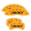Set Of 4 Caliper Covers Engraved Front And Rear 300 2017 Yellow Finish Black Characters 2011-2023 Chrysler 300 18 inches