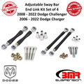 BMR 08-17 Challenger Front and Rear Sway Bar End Link Kit - Black