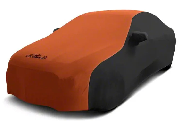 CVC SATIN STRTCH 2TONE BLK/ORANGE