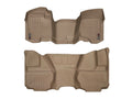 WeatherTech 07 Chevrolet Silverado Front and Rear Floorliners - Over The Hump - Tan