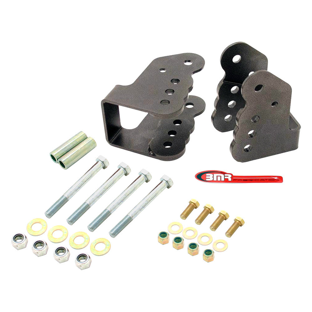 BMR 78-87 G-Body Bolt-On Control Arm Relocation Brackets - Black Hammertone