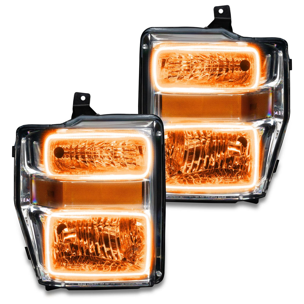 Oracle 08-10 Ford F250/350 Pre-Assembled Halo Headlights- Chrome Housing - w/o Cntrl