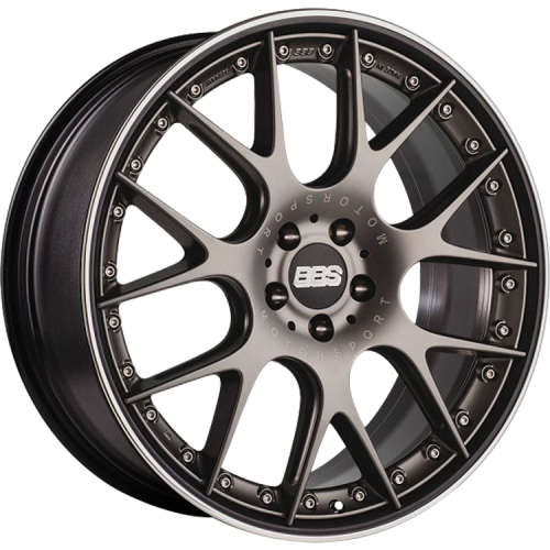 BBS CH-RII 22x11.5 5x120 ET34 Satin Platinum Center Black Lip SS Rim Protector Wheel - 82mm PFS Req.
