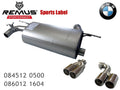 Remus 2012 BMW 3 Series F30 Sedan / F31 Touring Axle Back Exhaust w/Chrome Tail Pipe Set