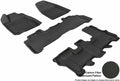 3D MAXpider 2007-2013 Acura MDX Kagu 1st & 2nd & 3rd Row Floormats - Black