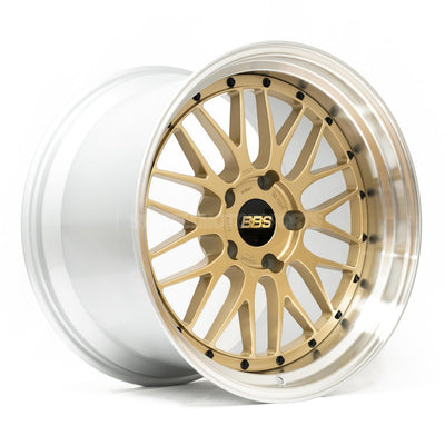 BBS LM 19x9.5 5x112 ET38 Gold Center / Diamond Cut Lip Wheel 82mm PFS/Clip Required