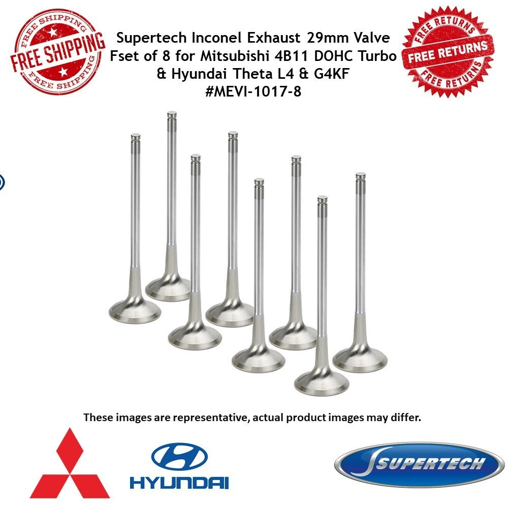 Supertech Mitsubishi 4B11 2.0L Turbo DOHC Inconel Exhaust Valve - Set of 8