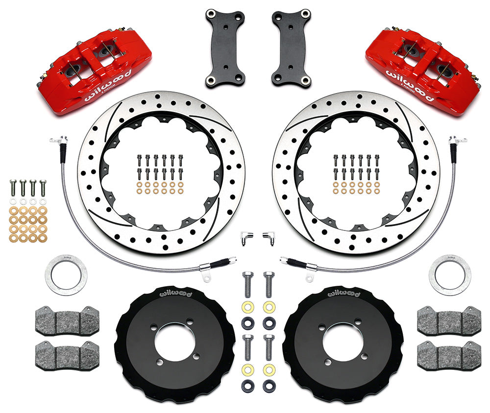 Wilwood Dynapro 6 Front Hat Kit 12.88in Drilled 2016-Up Mazda MX5 Miata w/ Lines