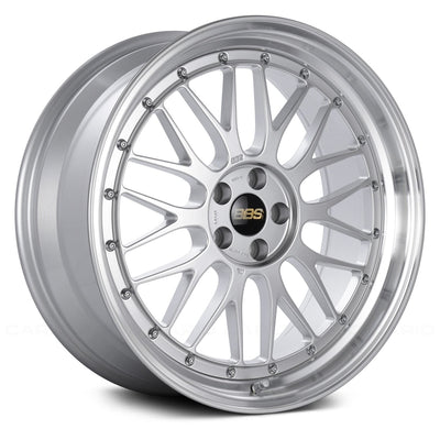 BBS LM 19x9 5x120 ET44 Diamond Silver Center Diamond Cut Lip Wheel - 82mm PFS Required