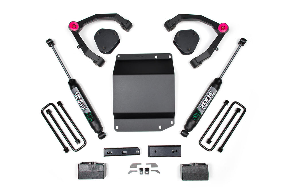 07-13 Silverado/Sierra 1500 4WD 3.5 Inch UCA Lift Kit With Nitro Shocks Zone Offroad